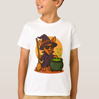 かわいい子犬のアウトライン子供へデザイン服、ベビー Tシャツ