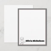 かわいい子犬のアートが入ったオリジナルステーショナリーノートカード ノートカード (正面/裏面)