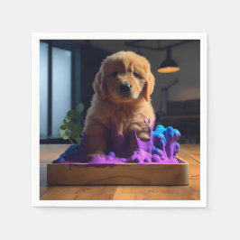 かわいい子犬のアート スタンダードカクテルナプキン