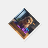 かわいい子犬のアート スタンダードカクテルナプキン (角)