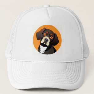 かわいい子犬のイラストレーション キャップ