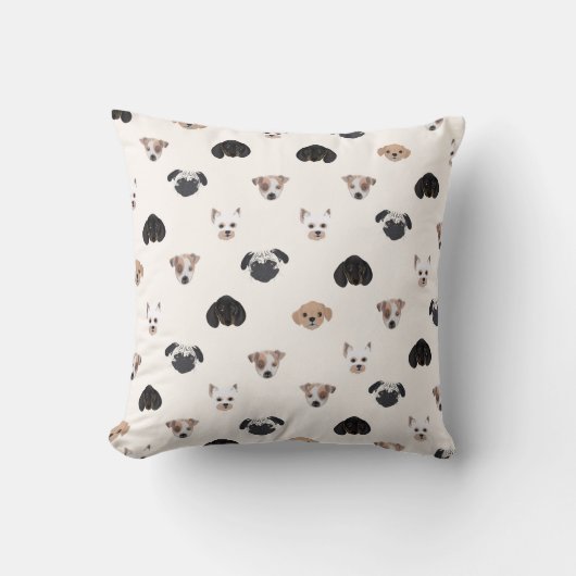 かわいい子犬のイラストレーション クッション (正面)