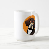 かわいい子犬のイラストレーション コーヒーマグカップ (正面右)