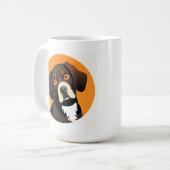 かわいい子犬のイラストレーション コーヒーマグカップ (正面左)