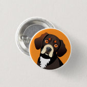 かわいい子犬のイラストレーション 缶バッジ (正面&裏面)