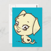 かわいい子犬のイラスト ポストカード (正面/裏面)