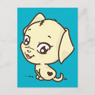 かわいい子犬のイラスト ポストカード
