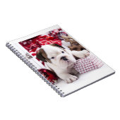 かわいい子犬のイングリッシュブルドッグ |クリスマスおもしろい。 ノートブック (右側)