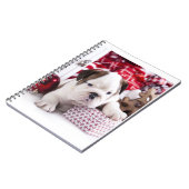 かわいい子犬のイングリッシュブルドッグ |クリスマスおもしろい。 ノートブック (左側)