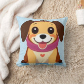 かわいい子犬のインテリアアクセント クッション (ブランケット)