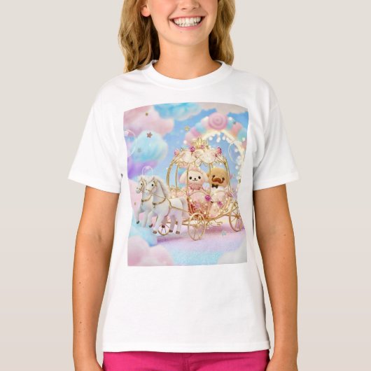 かわいい子犬のウェディング フェアリー テール カレッジ Tシャツ (正面)