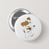 かわいい子犬のウクレレ 缶バッジ (正面&裏面)