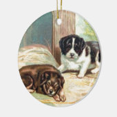 "かわいい子犬のオーナメント" セラミックオーナメント (左)