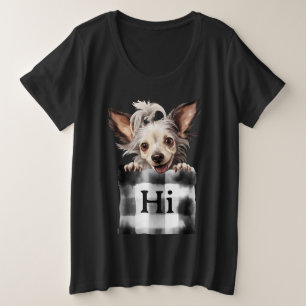 かわいい子犬のカスタマイズ可能なサイン プラスサイズTシャツ