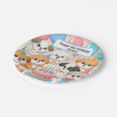 かわいい子犬のカスタマイズ可能な誕生日パーティープレート ペーパープレート (アングル)