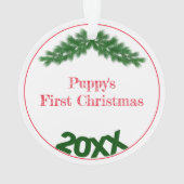 かわいい子犬のカスタム写真を両面に追加 オーナメント (裏面)