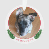 かわいい子犬のカスタム写真を両面に追加 オーナメント (正面)
