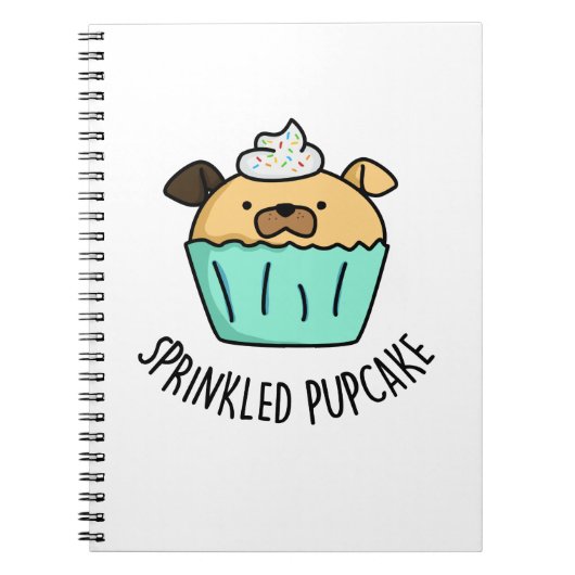 かわいい子犬のカップケーキ・ジョーク ノートブック (正面)