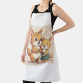 かわいい子犬のカップルオールオーバープリントエプロン エプロン (インサイチュ)