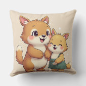 かわいい子犬のカップル装飾用クッション クッション (裏面)