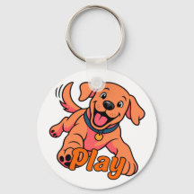 かわいい子犬のキャラクターアートとプレイのタイポグラフィ