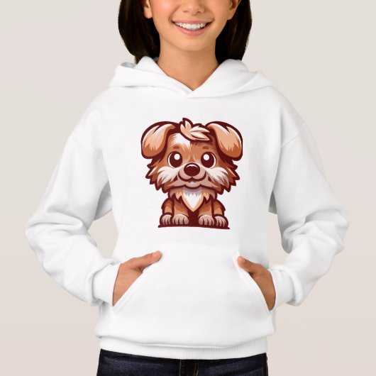 かわいい子犬のキャラクター・ガールズパーカー (正面)