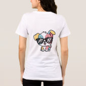 かわいい子犬のキャラクターTシャツ トライブレンドTシャツ (裏面)