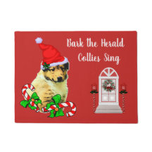 かわいい子犬のクリスマスのドormat