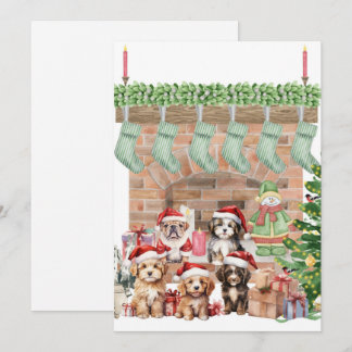 かわいい子犬のクリスマスカード シーズンカード