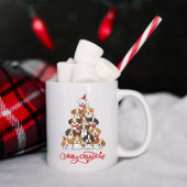 かわいい子犬のクリスマスツリースタック コーヒーマグカップ