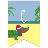 かわいい子犬のクリスマス7月 バンティングフラッグ (第1の旗)