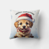 かわいい子犬のクリスマス ゴールデンレトリバー ホリデー  クッション (裏面)