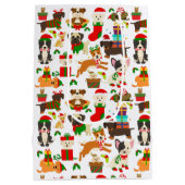 かわいい子犬のクリスマス ミディアムペーパーバッグ (裏面)