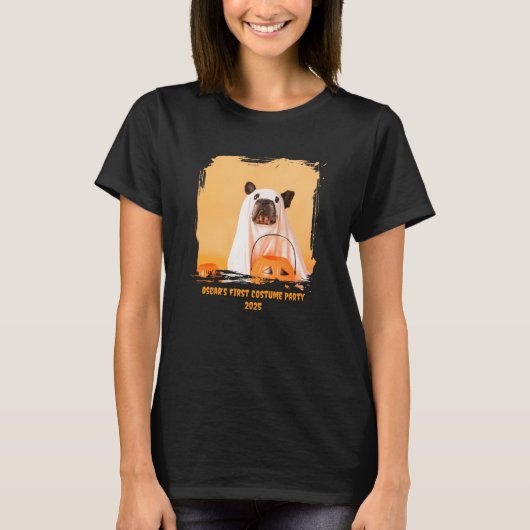 かわいい子犬のコスチューム オーダーメイド ハロウィン Tシャツ (正面)