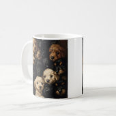 かわいい子犬のコラージュ写真2トーンのコーヒーマグ コーヒーマグカップ (正面左)