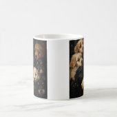 かわいい子犬のコラージュ写真2トーンのコーヒーマグ コーヒーマグカップ (中央)