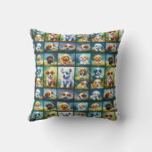 かわいい子犬のコラージュ、ベビー犬パーソナライズされた、 クッション (裏面)