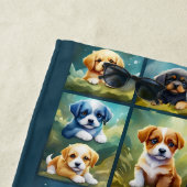 かわいい子犬のコラージュ、ベビー犬 ビーチタオル (インサイチュ)