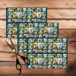 かわいい子犬のコラージュ、ベビー犬、 薄葉紙