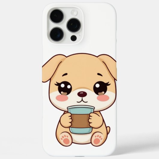 🐶☕ かわいい子犬のコーヒーイラスト | Kawaii Dog Co Case-Mate iPhoneケース (裏面)