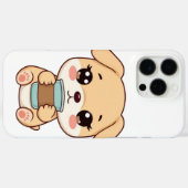 🐶☕ かわいい子犬のコーヒーイラスト | Kawaii Dog Co Case-Mate iPhoneケース (裏面 (横))