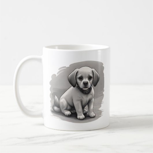 かわいい子犬のコーヒーマグ コーヒーマグカップ (左)