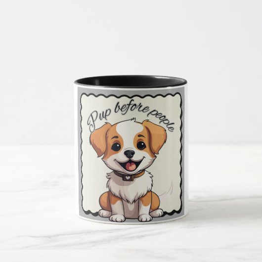 かわいい子犬のコーヒー マグカップ (中央)