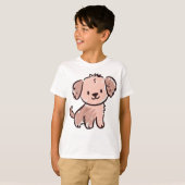 かわいい子犬のスケッチ - 愛らしい手描きのペット Tシャツ (正面フル)