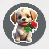 かわいい子犬のステッカーコレクション ラベル (デザイン2)