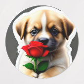 かわいい子犬のステッカーコレクション ラベル (デザイン1)