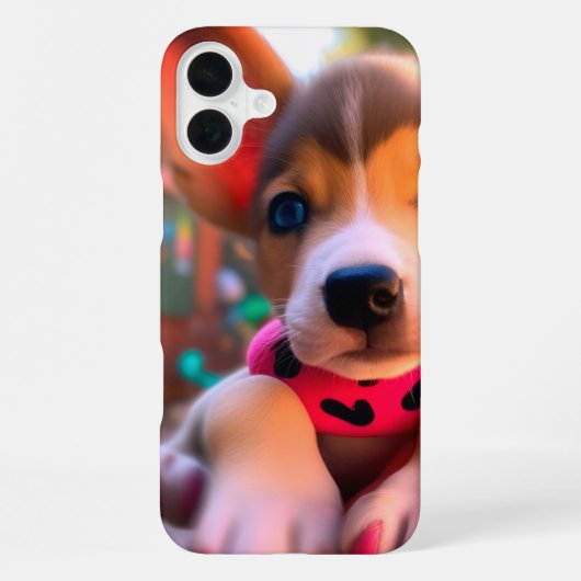 かわいい子犬のスマホケース iPhoneケース (裏面)