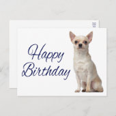 かわいい子犬のチワワの面白い誕生日ポストカードです。 ポストカード (正面/裏面)