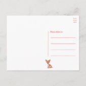 かわいい子犬のチワワ 誕生日おめでとう イラスト, ポストカード (裏面)