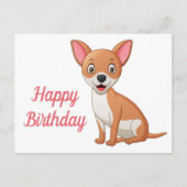 かわいい子犬のチワワ 誕生日おめでとう イラスト, ポストカード (正面)